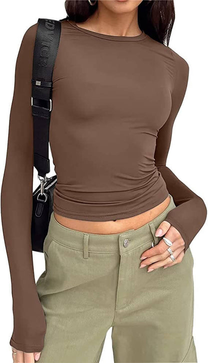 Women's Basic Slim Open Navel T-shirt
