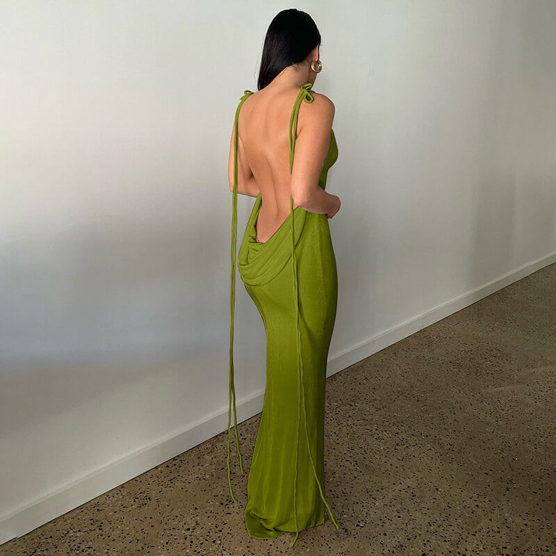 Backless Maxi Dress Buy 2 Automatic 10% Off & Free Shipping