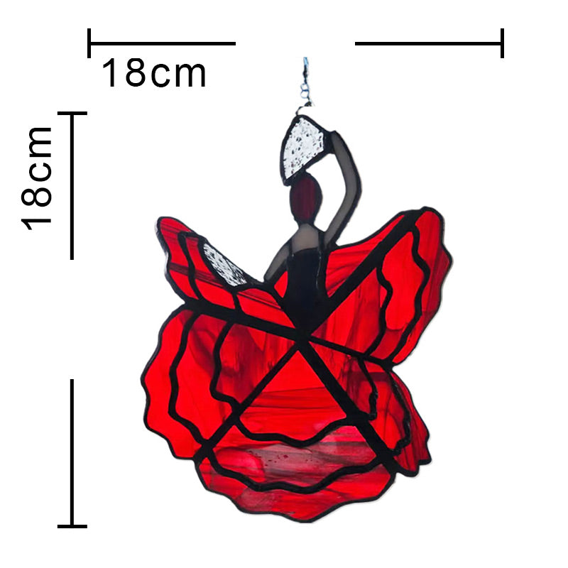 Dancing Lady Stained Acrylic Spinner