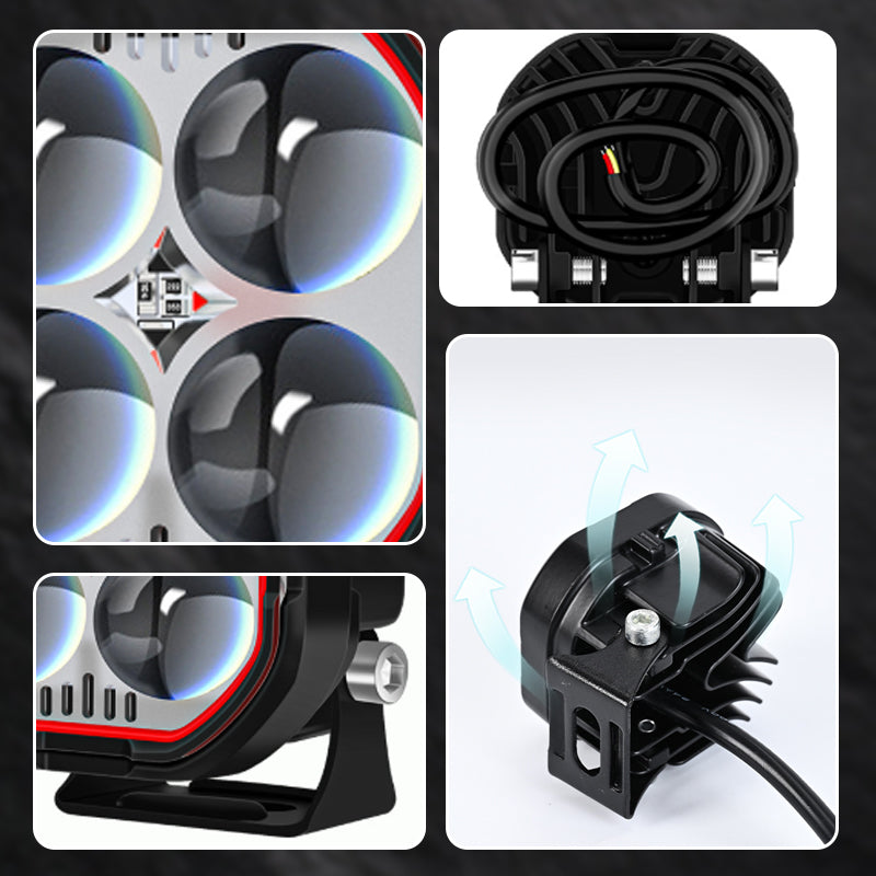 High Brightness Motorcycle Spotlight with Adjustable Bracket