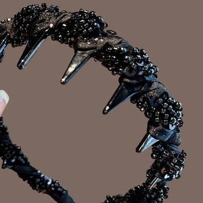 Pretty Black Beaded Everyday Headband